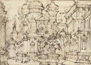 Design For The Exterior Of A Fantasy Palace by Filippo Juvarra