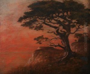 Windswept Tree Above Coast by Carl Kahler