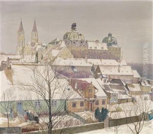 'monasteryat Klosterneuburg In The Winter """" by Max Kahrer
