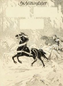 Zwei Pferde,
Ein Schimmel Und Ein Rappe Ziehen Ein Junges Paar Im Schlitten by Leo Kainradl