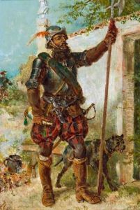 Ein Landsknecht Mit Hund by Friedrich Kaiser
