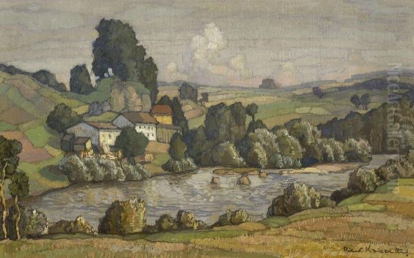 Flusslandschaft Mit Hausern - view 1
