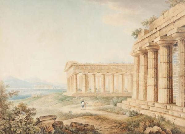 Vue Animee De Paestum by Franz Keiserman