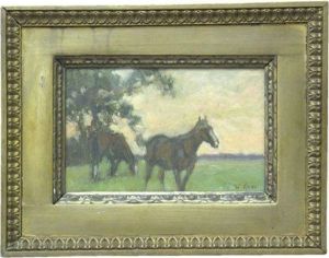 2 Pferde Im Abendrot by Wilhelm Kalb