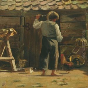 Ved Et Huggehus by Isidor Kalckar