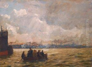 Sonnenglanz - Hamburger Hafen by Friedrich Kallmorgen