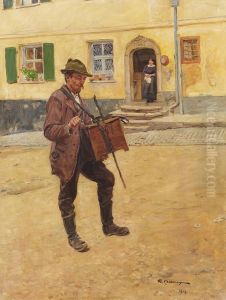Drehorgelspieler by Friedrich Kallmorgen
