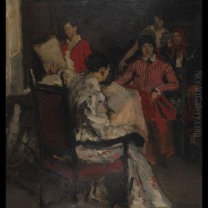 Women Reading In An Interior by Peter Kalman