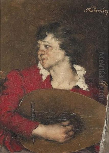 Mandoline Spielender Junger Mann. - view 1