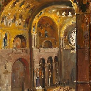 Church Interior by Ivan Leonidovich Kalmykov