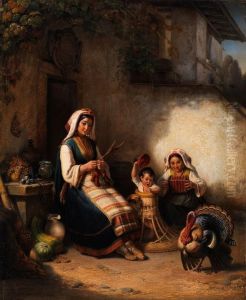 Familienszene Aus Istrien by Kaspar Kaltenmoser