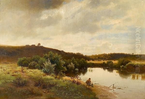 Fishing On The Kazanka River, Near The Volga - view 1