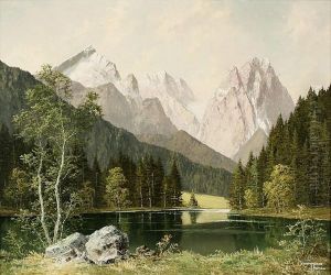 Blick Auf Die Alpspitze, Den Hollentalspitzen Und Dem Waxenstein by Frederick Kammeyer