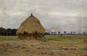 Dusk Over The Fields Of Lower Rhine by Eugen Kampf