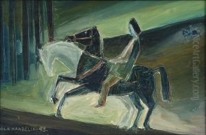 Yollinen Ratsastus Ja Auringon Nousu by Ole Kandelin