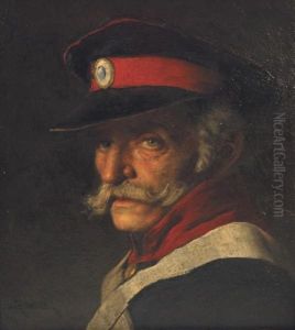 Brustbildnis Eines Offiziers Im Dreiviertelprofil by Ludwig Kandler