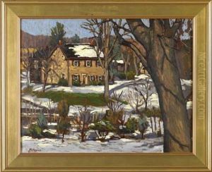 Scene Depicting A House In The Woods by John Kane