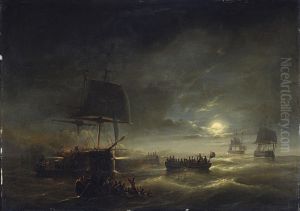 Nachtliche Seeschlacht by Christiaan Cornelis Kannemans