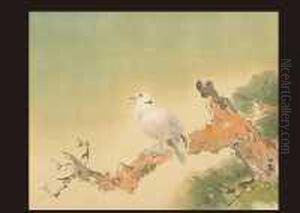 Old Pine And Spring Peacock by Hashimoto Kansetsu