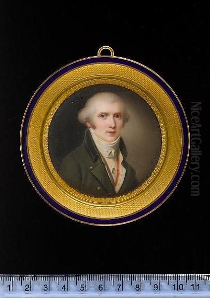 Marie Joseph Chalier (1747-93), Wearing Moss Green Coat With Velvet Collar, White Waistcoat Striped With Yellow Satin, Gold-edged Red Ribbon About His Neck, White Chemise Held With Stickpin And Tied Stock, His Hair Powdered. - view 1