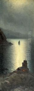 Nautical Landscape With A Lighthouse by Grigorij Kapustin