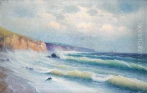 Waves Breaking Against The Shore by Grigorij Kapustin