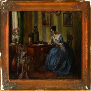 Interior With A Youngwoman Reading by Nina Karasek