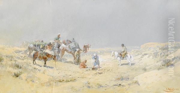 Preparing The Bivouac by Nikolai Nikolaevich Karazin