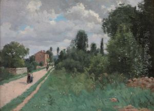 Paysage Au Chemin by Gustave Karcher