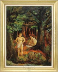 Bathers In Pine Woods by Bernard Karfiol