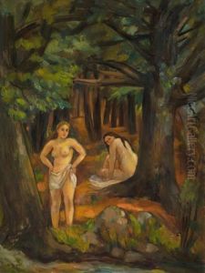 Bathers In Pine Woods by Bernard Karfiol