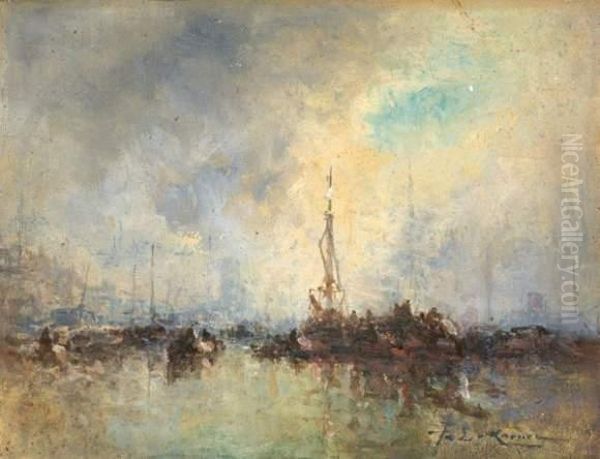 Le Port Dans La Brume - view 1