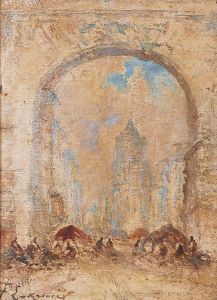 Marche Devant La Porte D""une Ville Orientale by Jean-Etienne Karnec