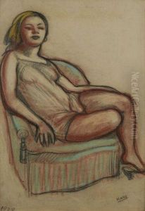 Femme Au Fauteuil Vert by Georges Kars
