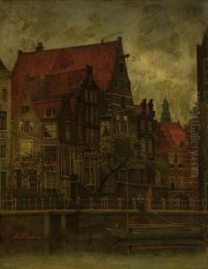 View Of The Grimburgwal In Amsterdam by Eduard Karsen