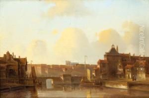 View Of A City By The Water by Eduard Karsen