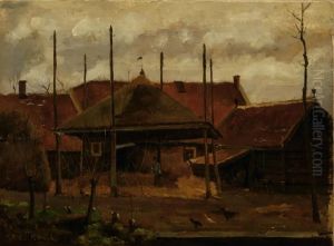 Farmer On A Farmyard by Eduard Karsen