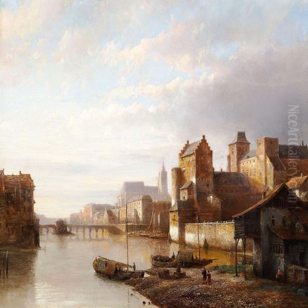 View Of A Dutch City With A Bridge Over A River - view 1