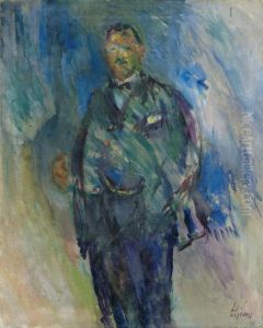 Man In A Frock Coat, Presumed To Be The Artist Henrik Lund by Ludwig Peter Karsten