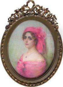 Femme A La Coiffe Rose