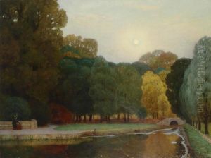 Moonrise In The Prater by Eduard Kasparides