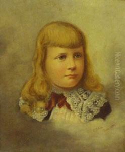 Portrait Of A Young Girl With A Lace Collar by C.D. Kates