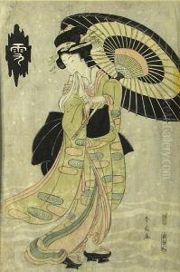 Two Woodblock Prints by Katsukawa Shuncho