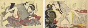 Set Of Twelve Erotic Prints by Katsukawa Shuncho