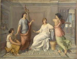 Classical Interior Scene With Four Women