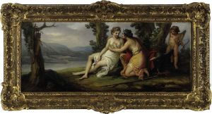 Mars Disarmed By Venus; And A Companion Painting Of Diana And Callisto by Angelica Kauffmann