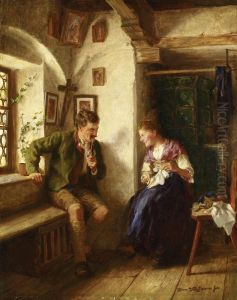 In The Parlor by Hermann Ii Kauffmann