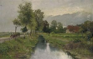 A Haywain On A Riverside Track