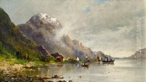 Norwegische Fjordlandschaft by Adolf Kaufmann