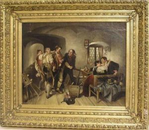 Streit In Der Bauernstube by Hans Kaufmann